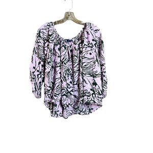 Ava Sky Women's Lavender Floral Blouse
